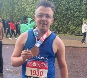 Trainee teacher with Leeds City College, Ryan McNamee, at the 2021 London Marathon