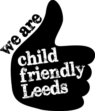 We are child friendly Leeds black logo