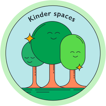 Kinder spaces graphic vector