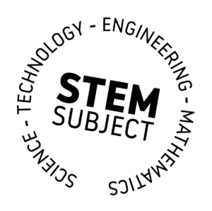 STEM Subject - Science Technology Engineering Mathematics - black logo