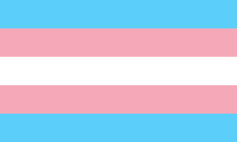 flag with blue, pink and white horizontal stripes