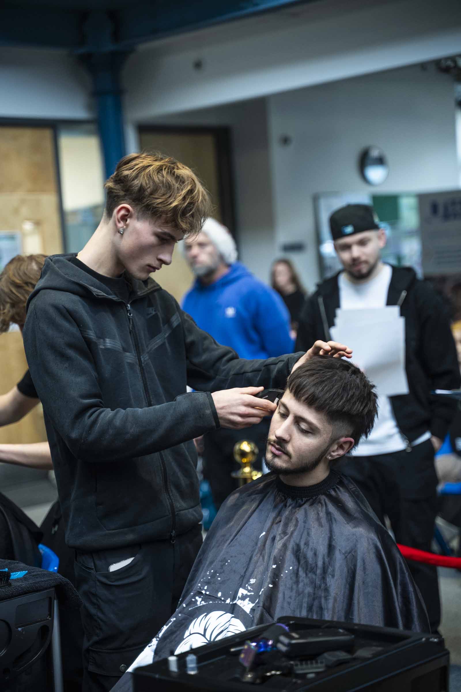 students at barbering competition