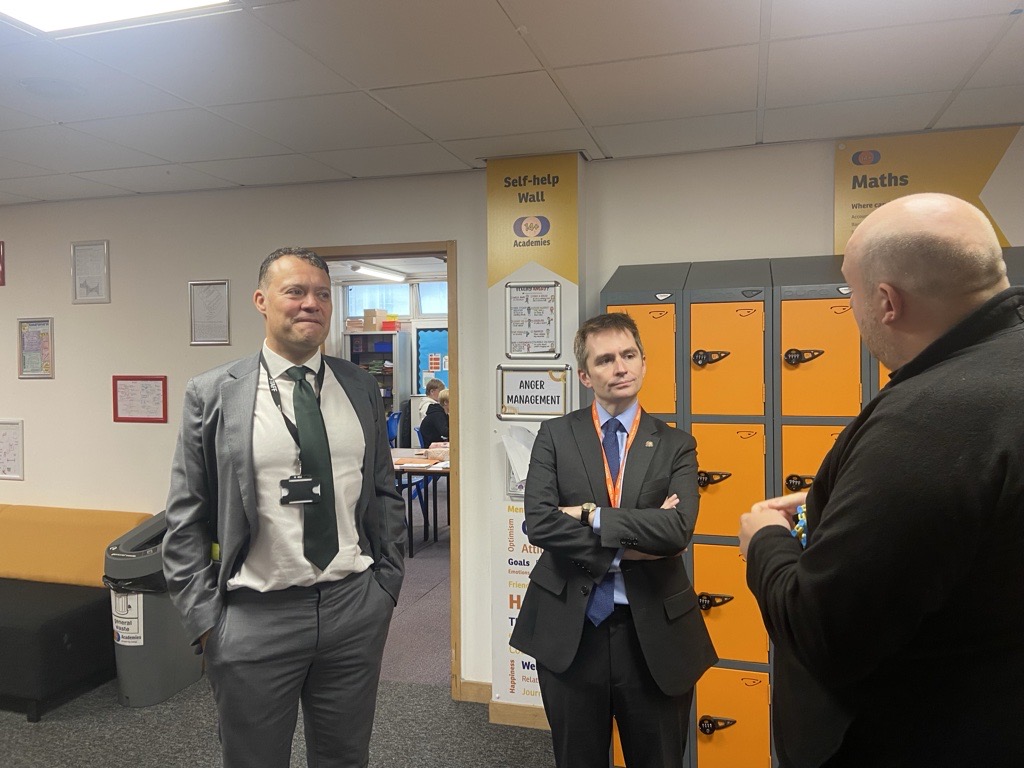 Luminate CEO Bill Jones and Mark Sewards MP in the 14+ Academies